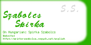 szabolcs spirka business card